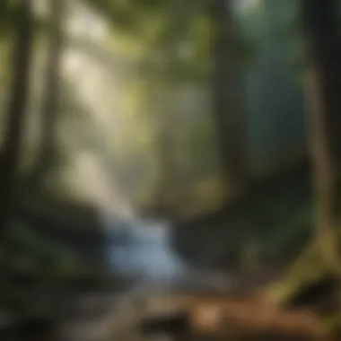 Forest Cascade Majestic Waterfall in a Forest Setting