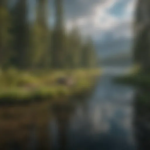 A serene view of the Kenai River showcasing its natural beauty