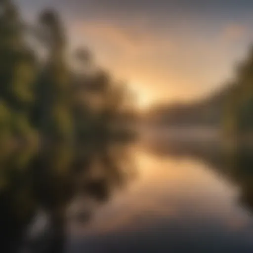 Tranquil view of Lake Nottely at sunrise