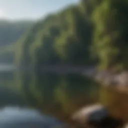 A panoramic view of Lake Ocoee surrounded by lush greenery.