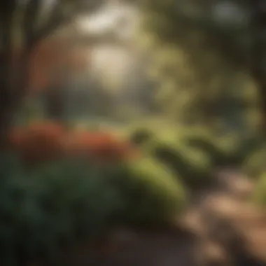 A landscape design featuring native shrubs integrated with native wildlife