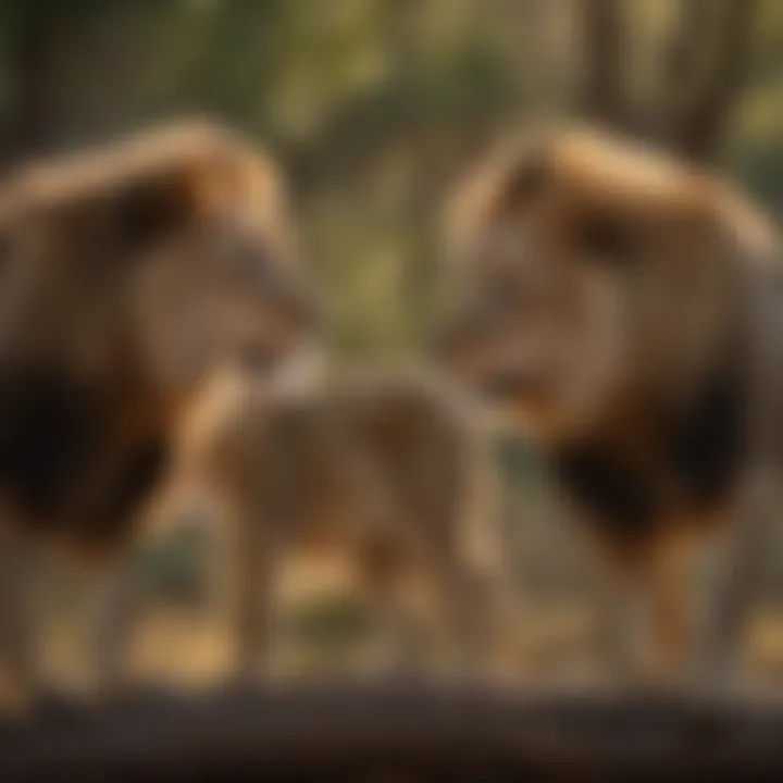 Lion pride displaying intricate social bonding through grooming and affectionate gestures