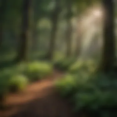 Lush Ferns in Forest Understory