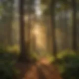 Golden Hour Illumination in the Forest Lush Forest Canopy at Sunset