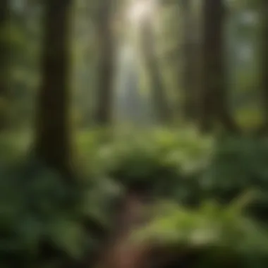 Lush green ferns thriving in forest undergrowth