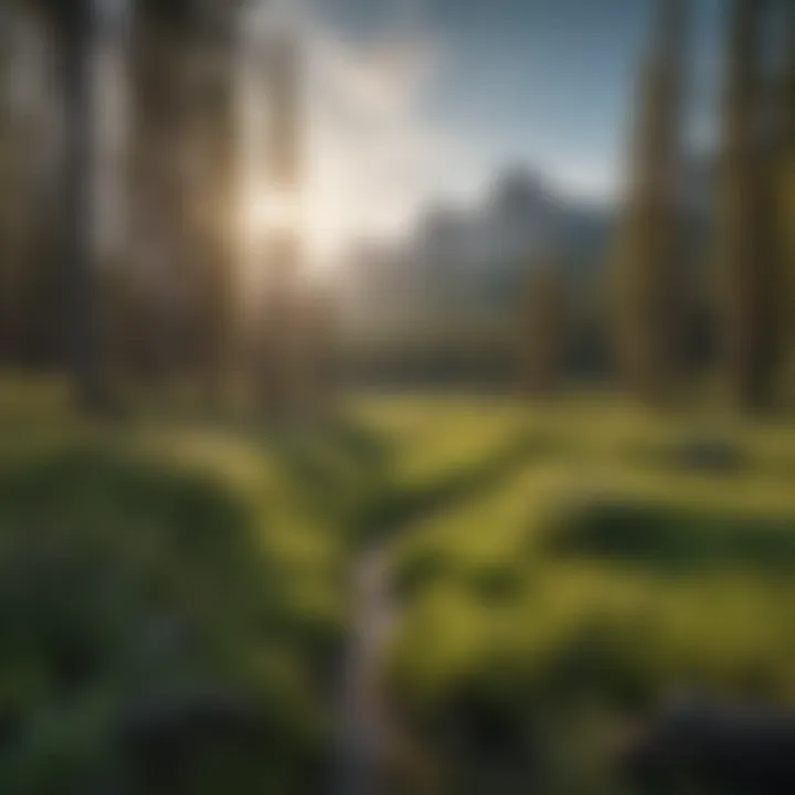 Lush green forest at the base of Sawtooth Mountain