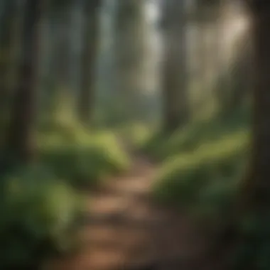 Lush green hiking trail at Bass Lake