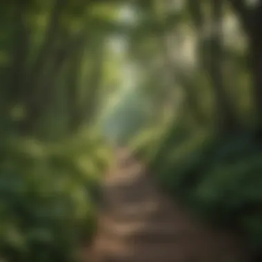 Verdant Pathways of Tranquility Lush Greenery Along Hiking Trail in Shawnee National Forest