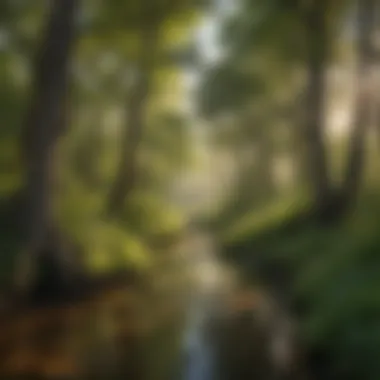 Nature's Embrace at Oklahoma Fishing Destination Lush Greenery Surrounding Oklahoma Fishing Haven