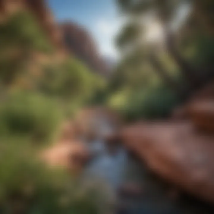 Lush Greenery Surrounding Slide Rock in Sedona