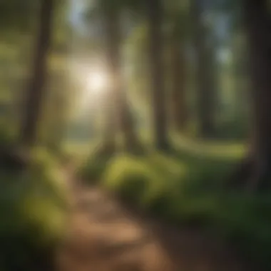 Hiking trail leading through lush wilderness in Denver