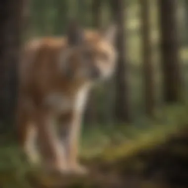 Graceful movement of an Alaskan lynx in the wild