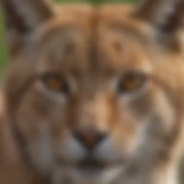 Close-up of piercing eyes of an Alaskan lynx