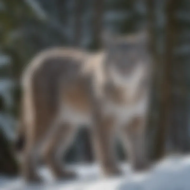 Lynx in Snowy Forest