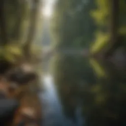 Reflections of nature in tranquil waters