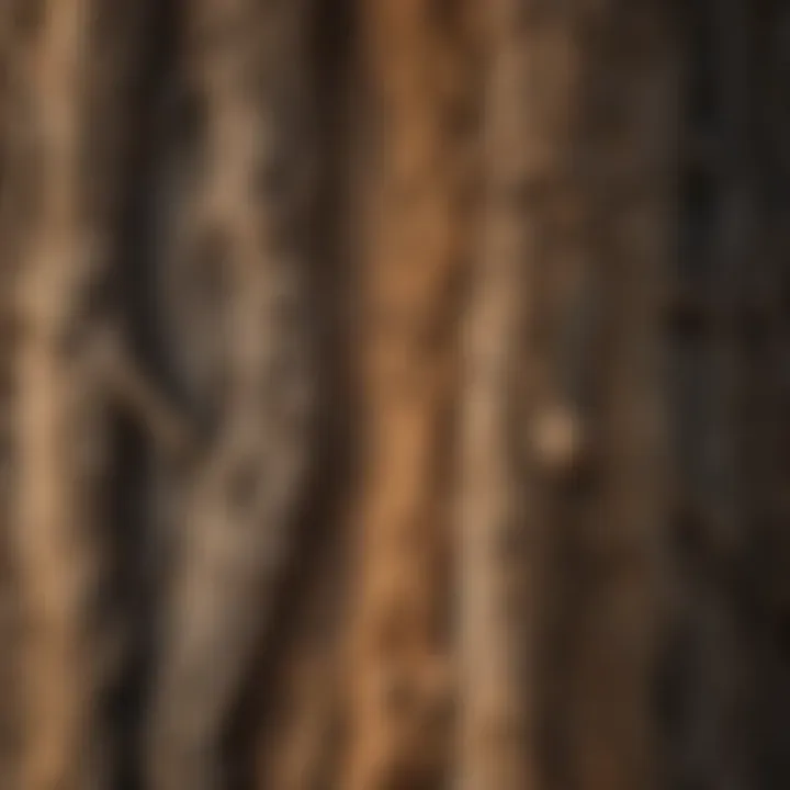 Close-up view of mahaguni tree bark showcasing its texture
