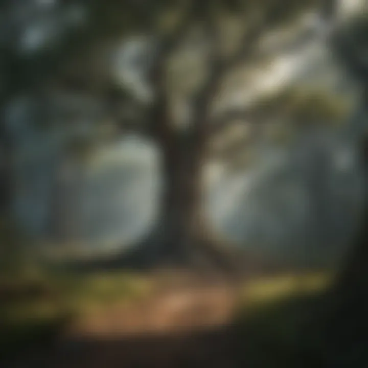 Mahaguni trees in a dense forest setting