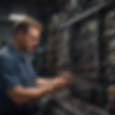 Maintenance technician inspecting advanced equipment