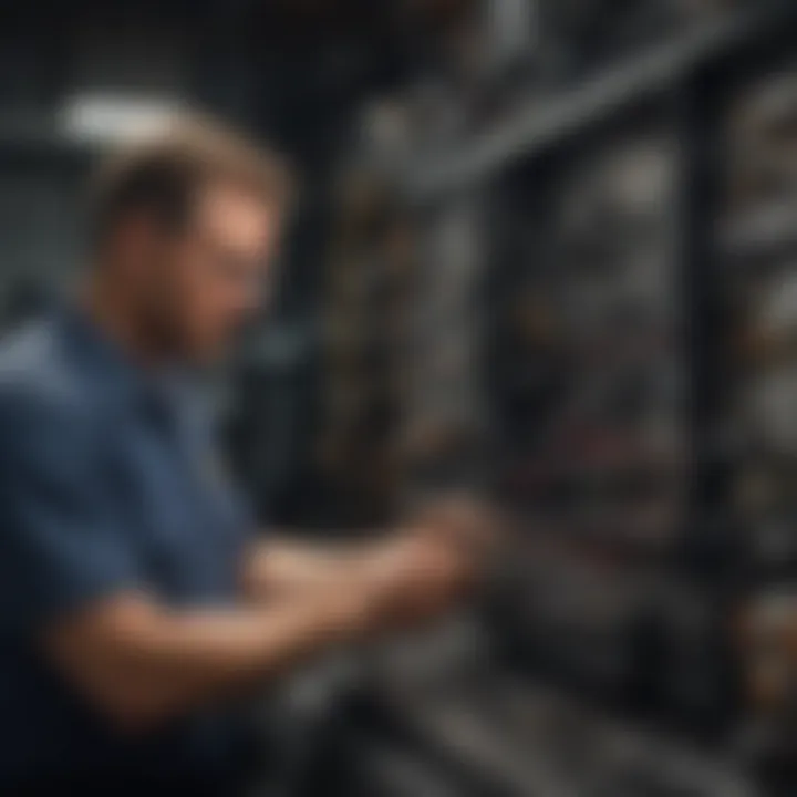 Maintenance technician inspecting advanced equipment