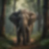 Majestic Asian Elephant in Lush Forest