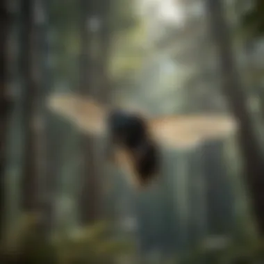 Majestic Black Bee in Flight