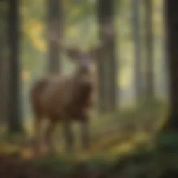 Majestic Buck Roaming Through Michigan Forest