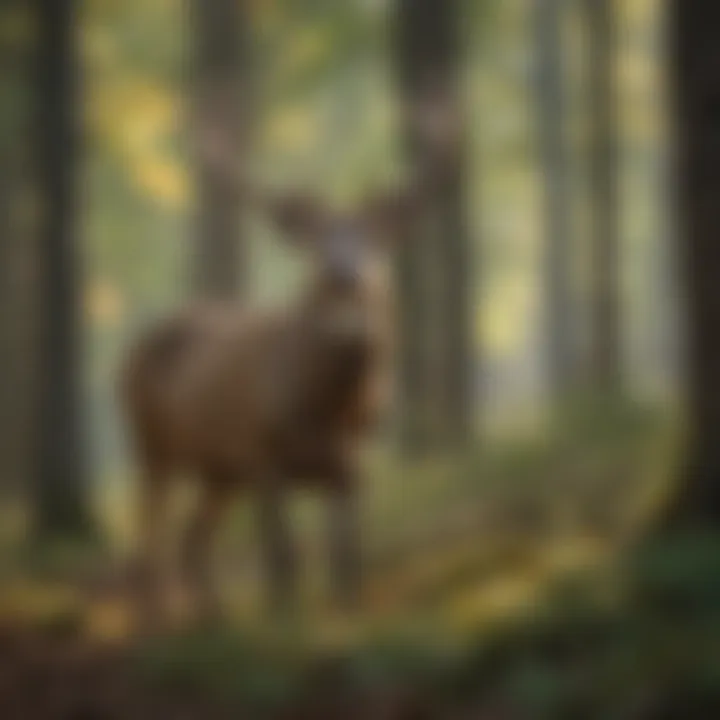 Majestic Buck Roaming Through Michigan Forest