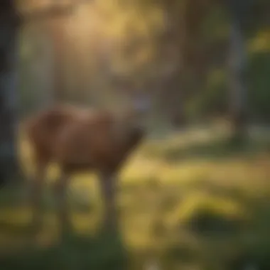 Majestic deer grazing in the meadow at Portland National Park