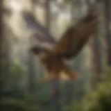 Majestic Falcon soaring over the bird sanctuary