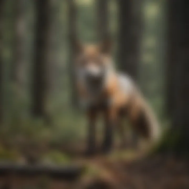 Majestic Gray Fox in Forest