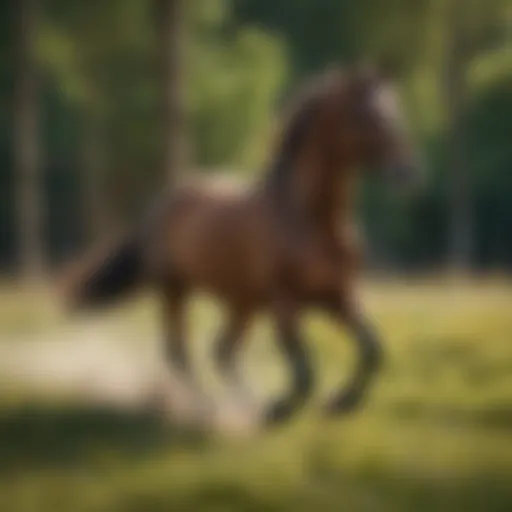 Majestic horse galloping through meadow