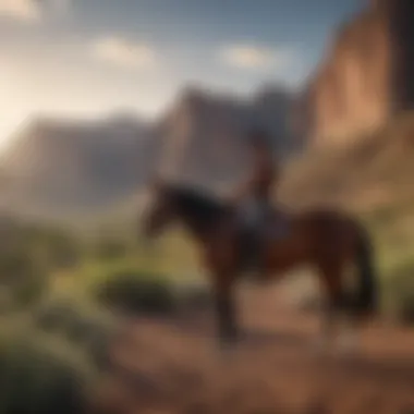 Majestic horse against mountain backdrop