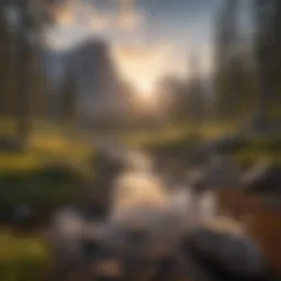 Majestic mountain landscape during sunrise