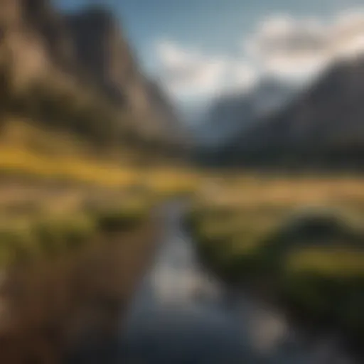 Majestic mountain range under a clear sky