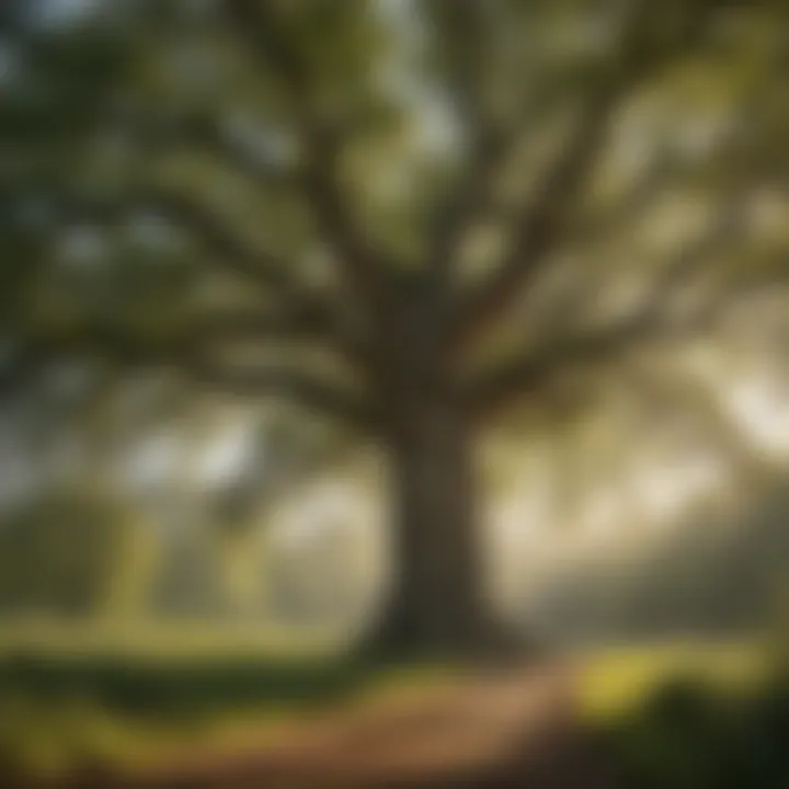 Majestic Oak Tree in Hiking Trail