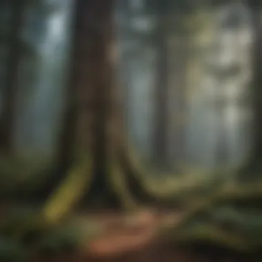 Enigmatic Beauty of Old-Growth Forests Majestic old-growth trees in a dense forest