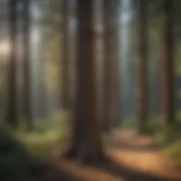 Majestic pine trees lining the hiking trail