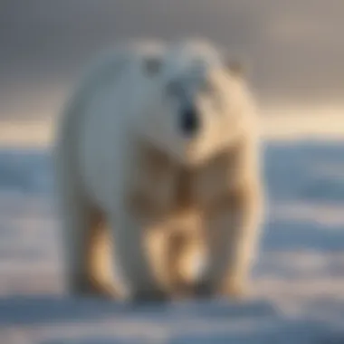 Majestic polar bear against icy Arctic backdrop