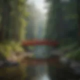 Majestic Red Bridge Campground nestled in lush forest
