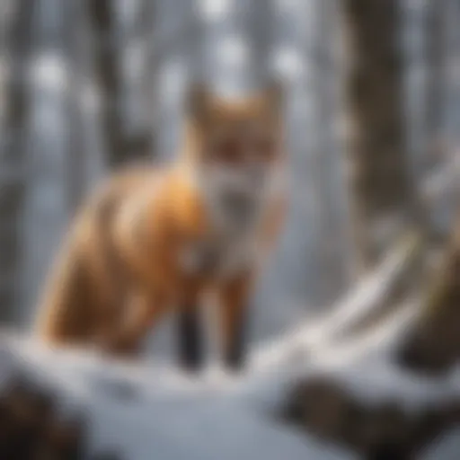 Majestic Red Fox on a Snowy Landscape