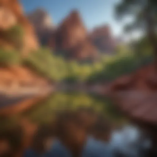 Majestic red rock formations in Oak Creek Canyon