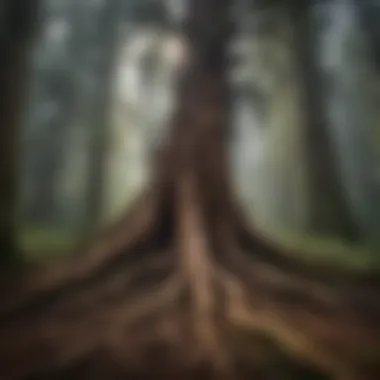 Majestic Redwood Roots Entwined in Earth's Embrace Majestic Redwood Roots Entwined in Earth's Embrace