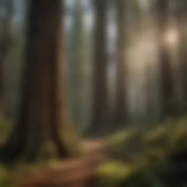 Majestic Redwood Trees in American Forest Majestic Redwood Trees in American Forest