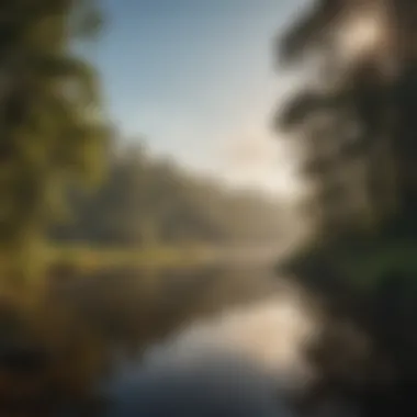 Scenic Reservoir Fishing Area Majestic Houston Reservoir Landscape