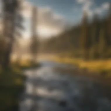 Majestic river flowing through Yellowstone's wilderness