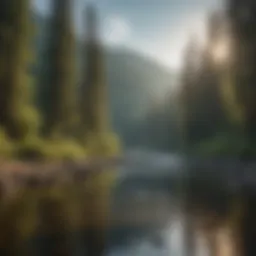 Majestic river landscape in Washington State