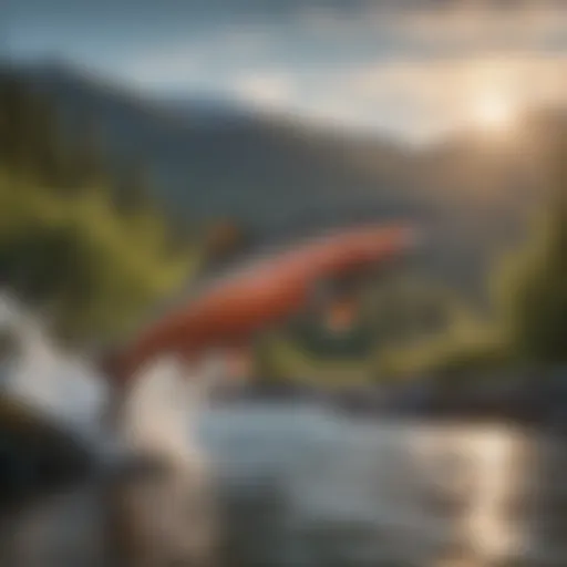 Majestic salmon leaping in Bristol Bay