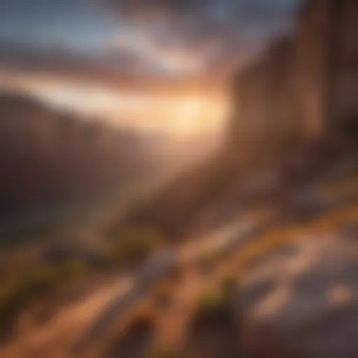 Sunset over majestic sandstone cliffs in Grand Junction