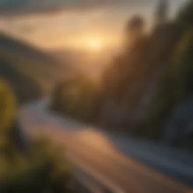 Majestic sunrise over Tennessee's winding scenic highway