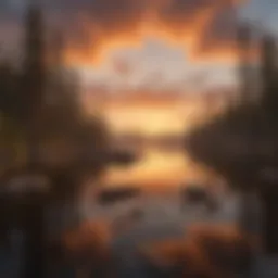 Majestic sunset over Bass Lake